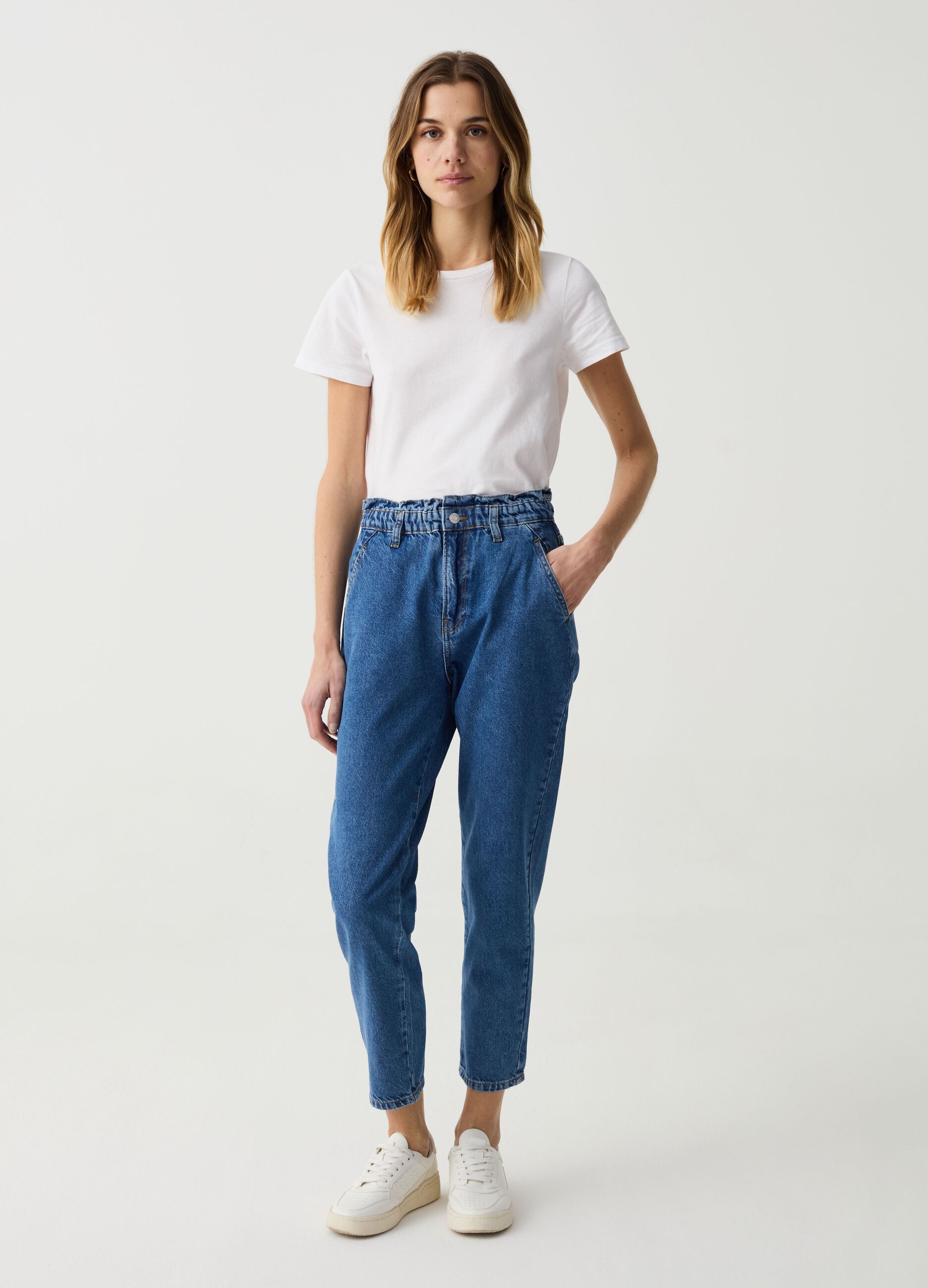 Jeans cropped mom fit