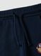 Blue pure cotton jogger trousers with teddy bear print, regular fit, for baby boy_2