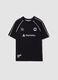 Black pure cotton crew-neck T-shirt with PlayStation print_0