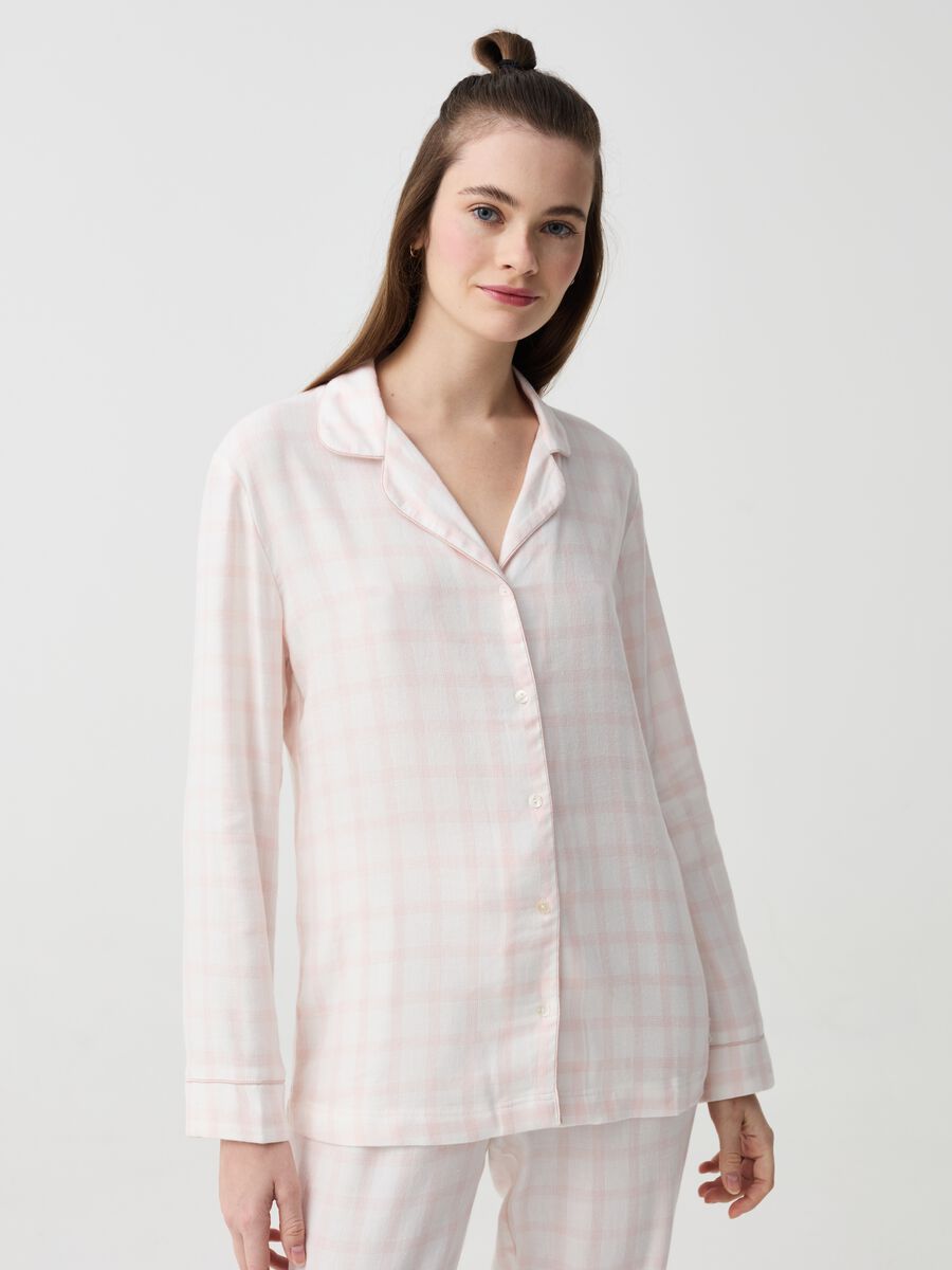 Flannel pyjamas with check pattern_1