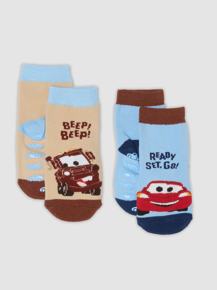 2-pack of non-slip organic stretch cotton socks with Cars print_0