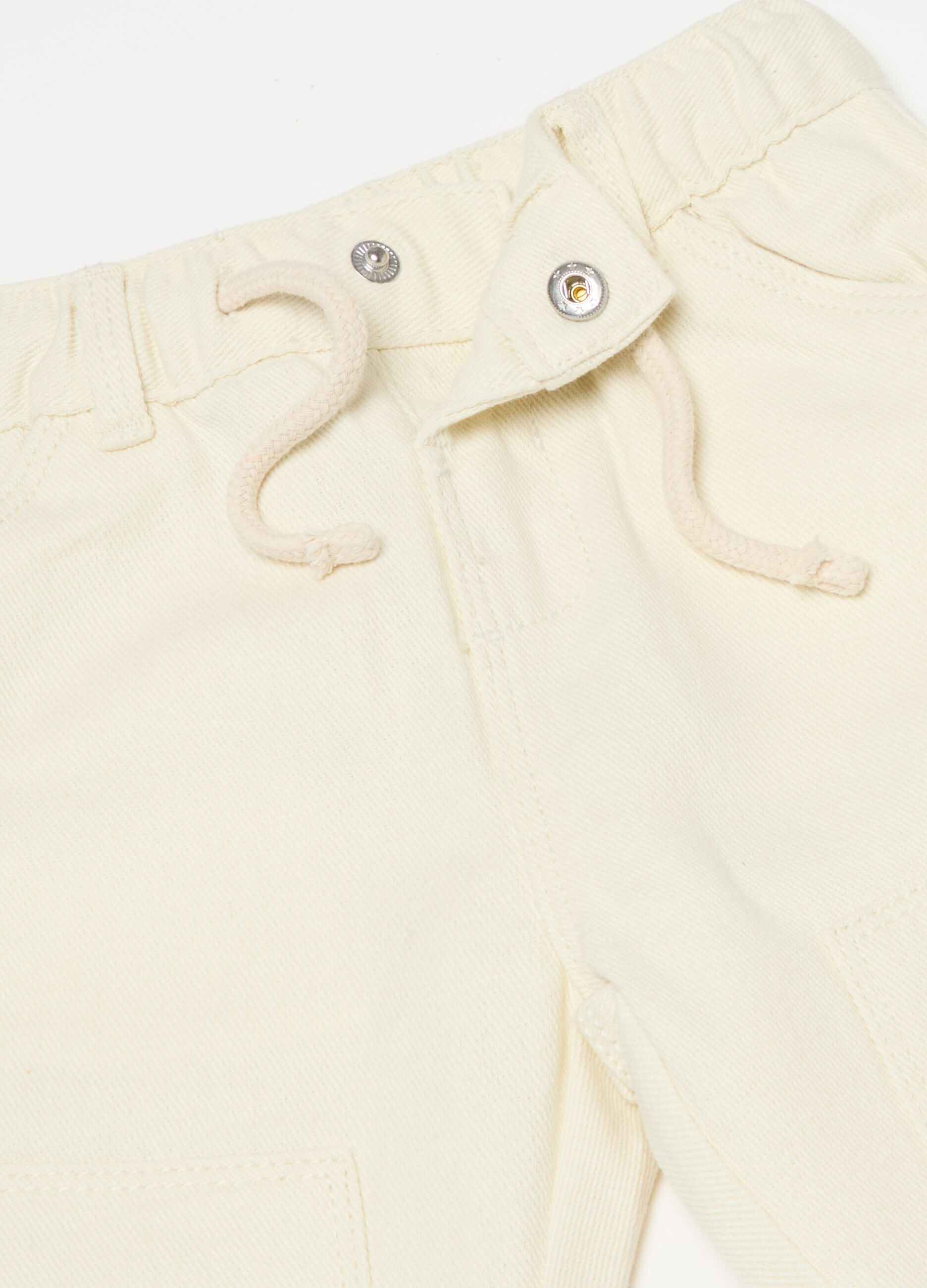 Pantalón de algodón y lino con cordón de ajuste