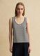 Multicolor striped regular fit cotton and linen tank top_2