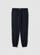 Blue cotton-blend joggers with cuffed hem and drawstring_5