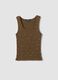 Brown regular fit tank top with metal embellishments_4