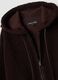Dark brown sherpa hoodie sweatshirt with crew neck_1