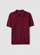 Red regular fit polo shirt in a cotton, linen and silk blend_1