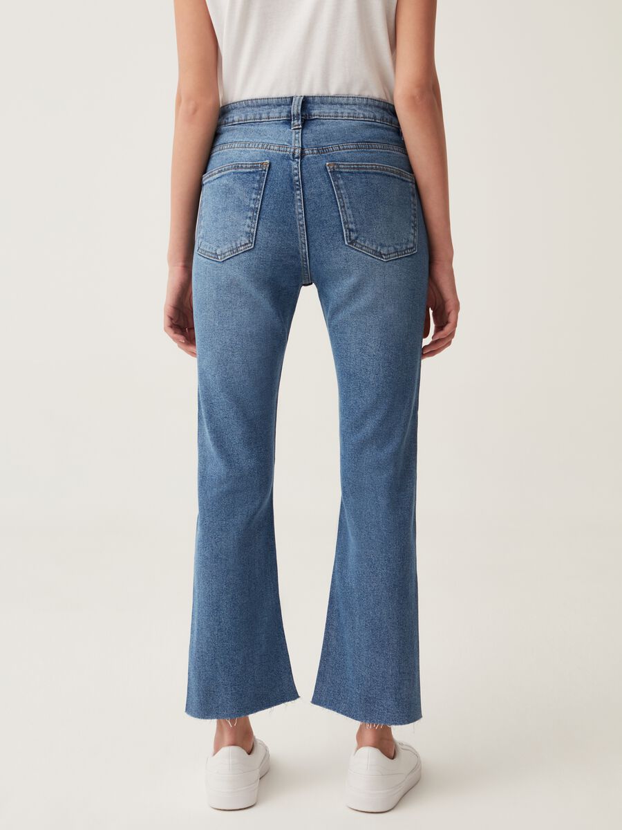 Flare-fit jeans with raw edging_2