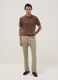 Regular fit beige cotton stretch trousers_0