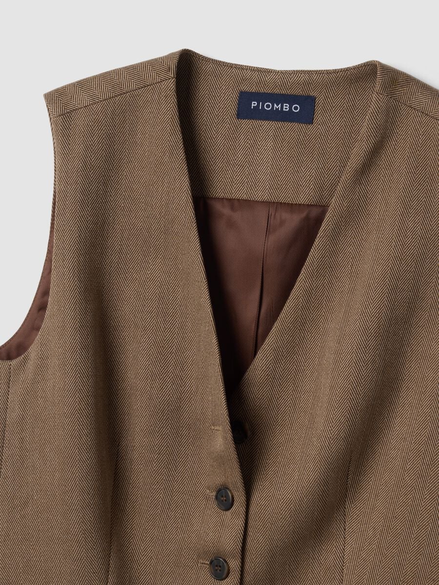Gilet marrone in viscosa elasticizzata regular fit_1