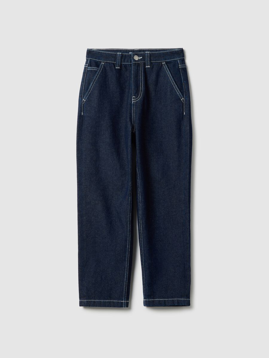 Boys' blue pure cotton relaxed fit jeans_3
