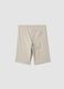Beige organic cotton Bermuda shorts with elasticated waist_1
