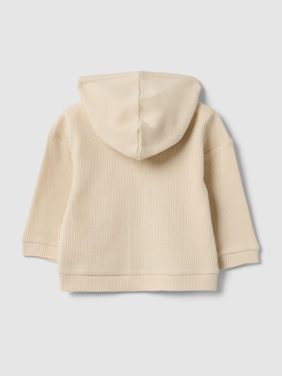 Pure cotton beige hoodie regular fit with teddy bear_1