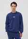 Blue cotton-blend crew-neck sweatshirt with logo_0