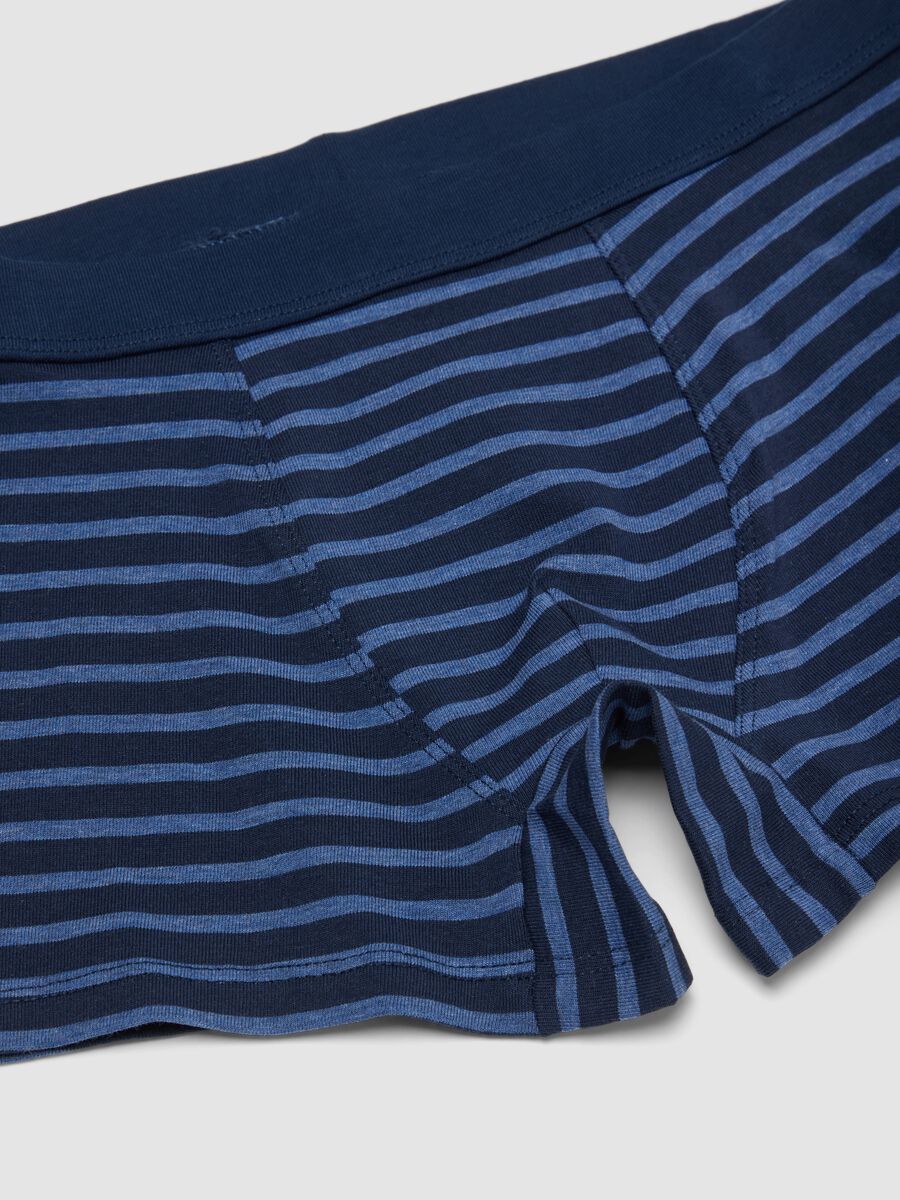 Boxer midi blu a righe in cotone organico elasticizzato per bambino_3
