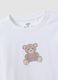 Wei&szlig;es T-Shirt aus reiner Baumwolle mit Rundhalsausschnitt und B&auml;ren-Print f&uuml;r M&auml;dchen_4