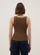 Brown regular fit tank top with metal embellishments_3