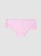 Cueca de banho rosa em tecido el&aacute;stico com folhos para beb&eacute;_1