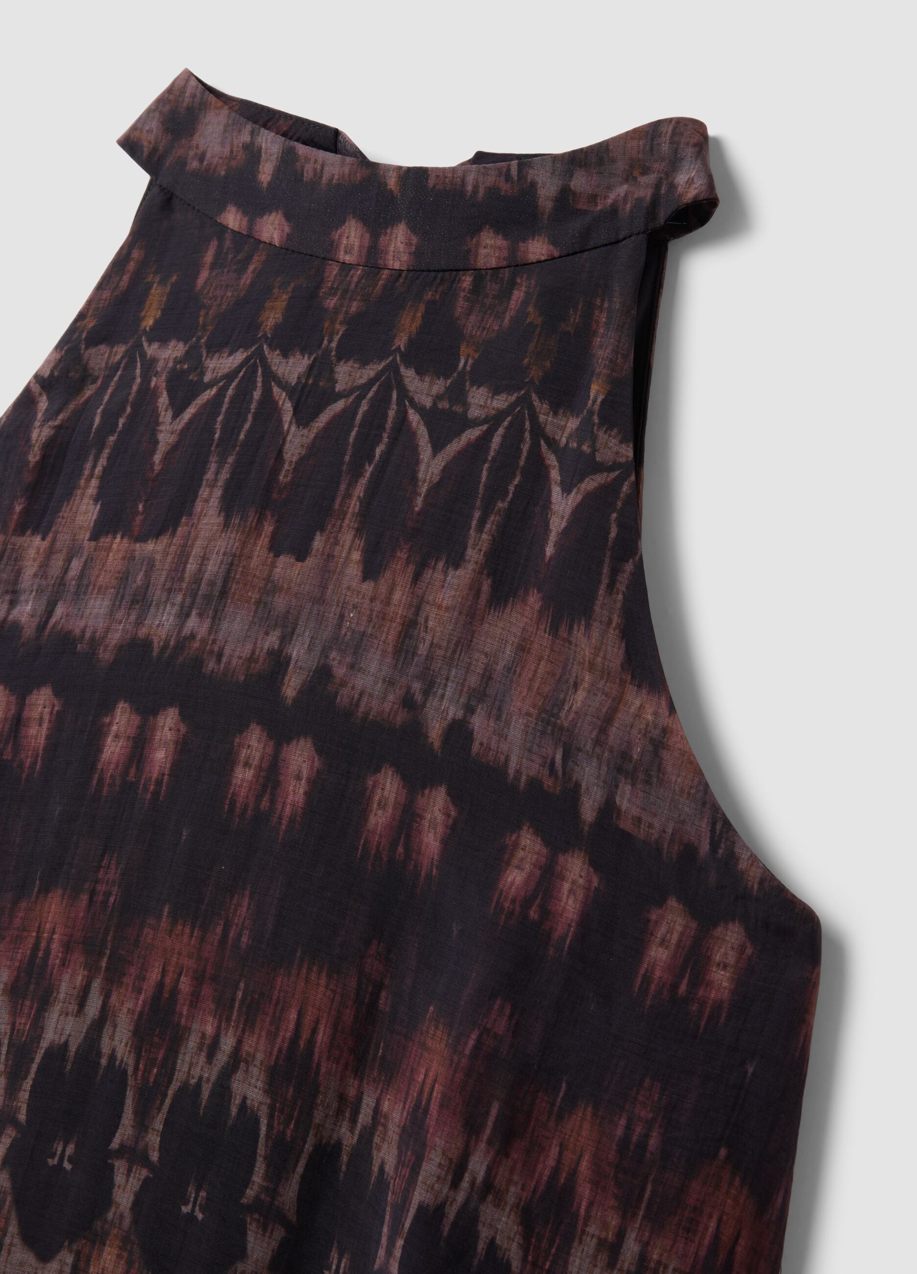 Vestido maxi roxo em mistura de lyocell