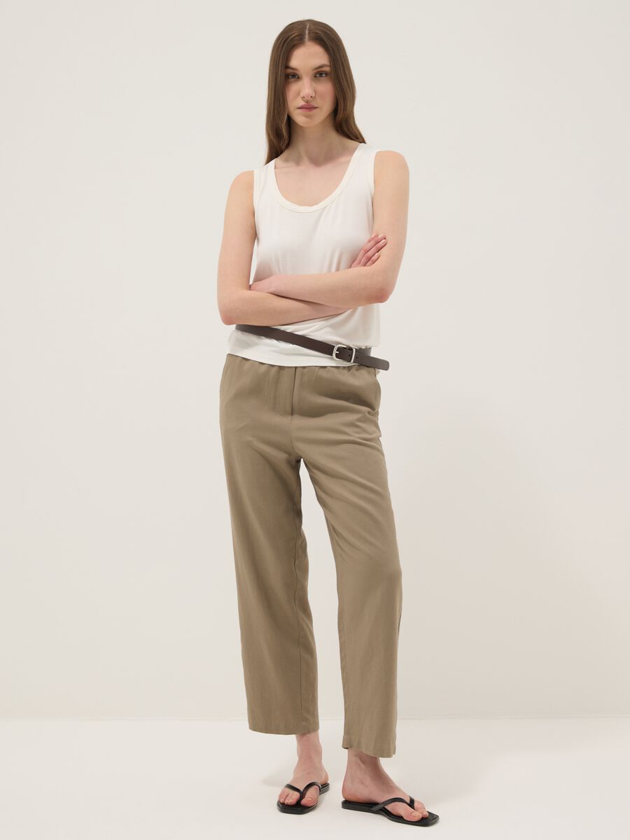 White stretch viscose tank top, regular fit_2