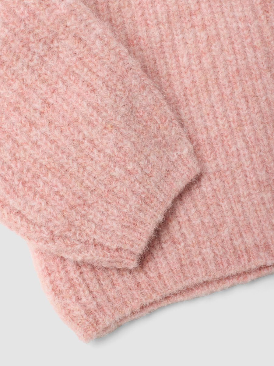 Pink oversized cardigan in stretchy viscose and wool_3