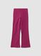 Purple stretch cotton flared leggings for girls_1