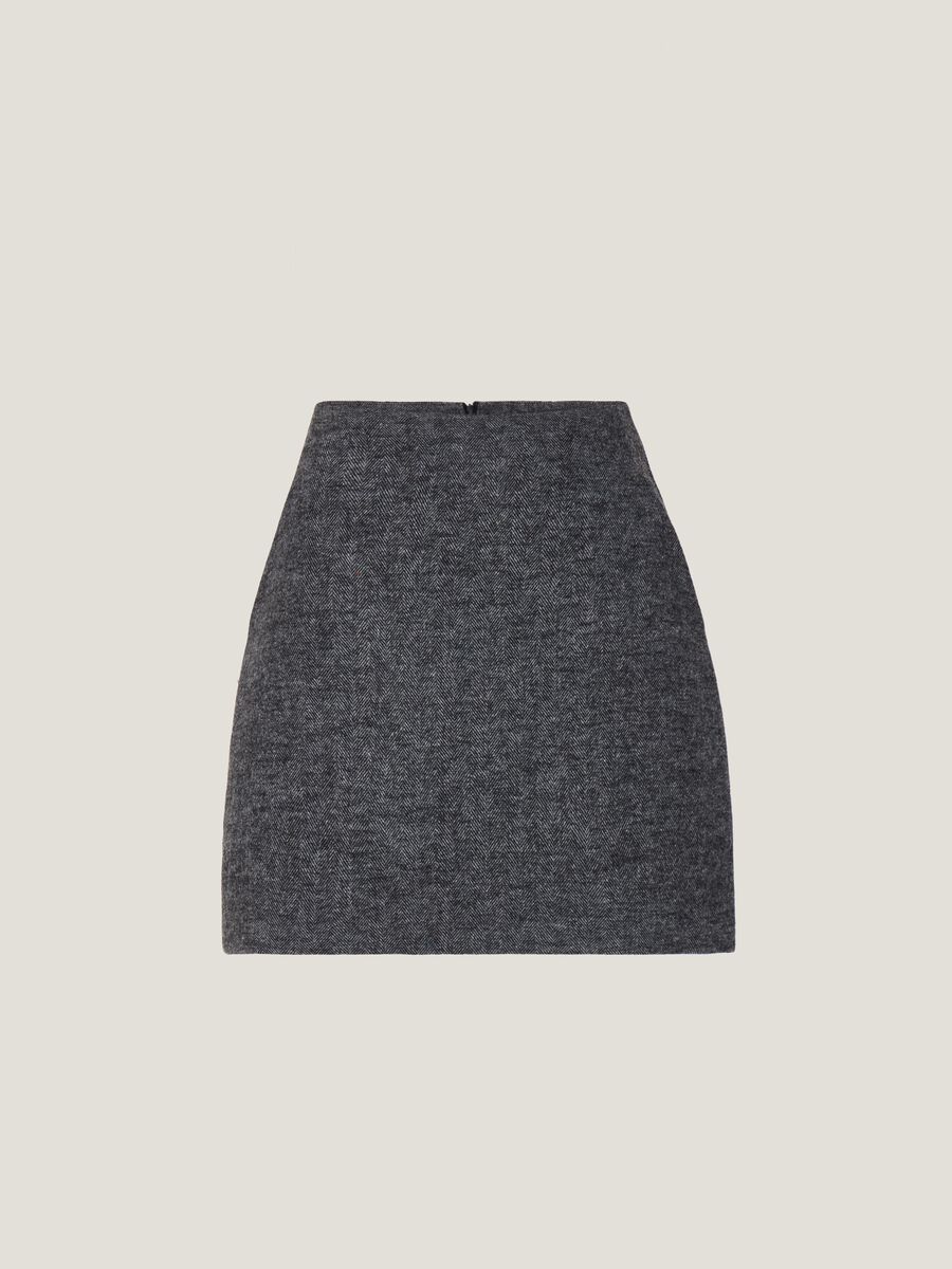 Miniskirt with herringbone design_3