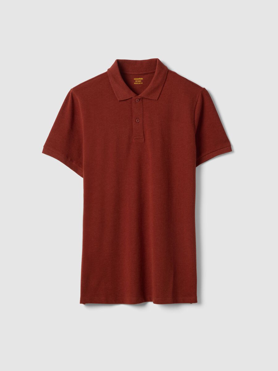 Red pure cotton short-sleeve regular fit polo shirt_4