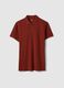 Red pure cotton short-sleeve regular fit polo shirt_4