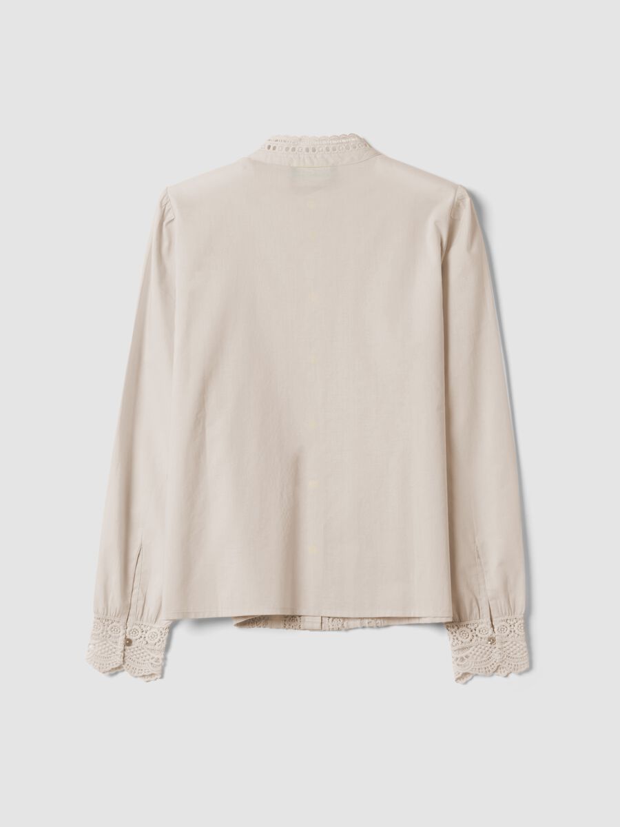 White pure cotton shirt with lace_2