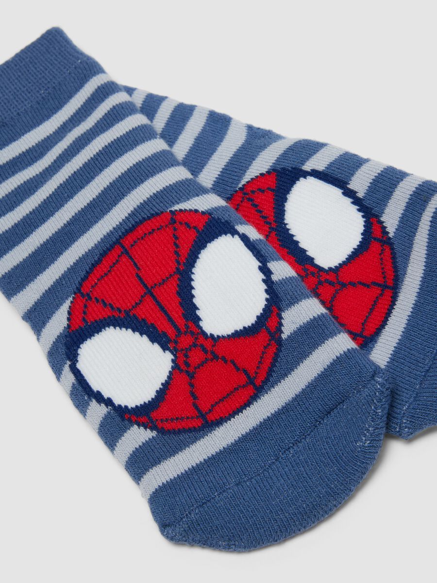 2er-Pack rutschfeste blaue Socken aus Bio-Baumwolle mit Spidey-Print_1