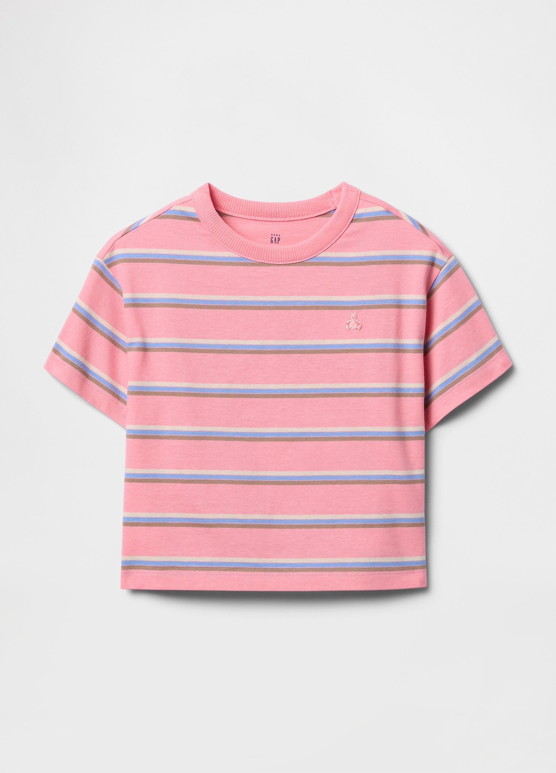 Pink striped pure cotton T-shirt GAP Kids