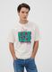 Wei&szlig;es T-Shirt aus reiner Baumwolle mit Peanuts-Print, Relaxed Fit_0