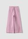 Pantaloni culotte rosa in puro cotone organico per bambina_0