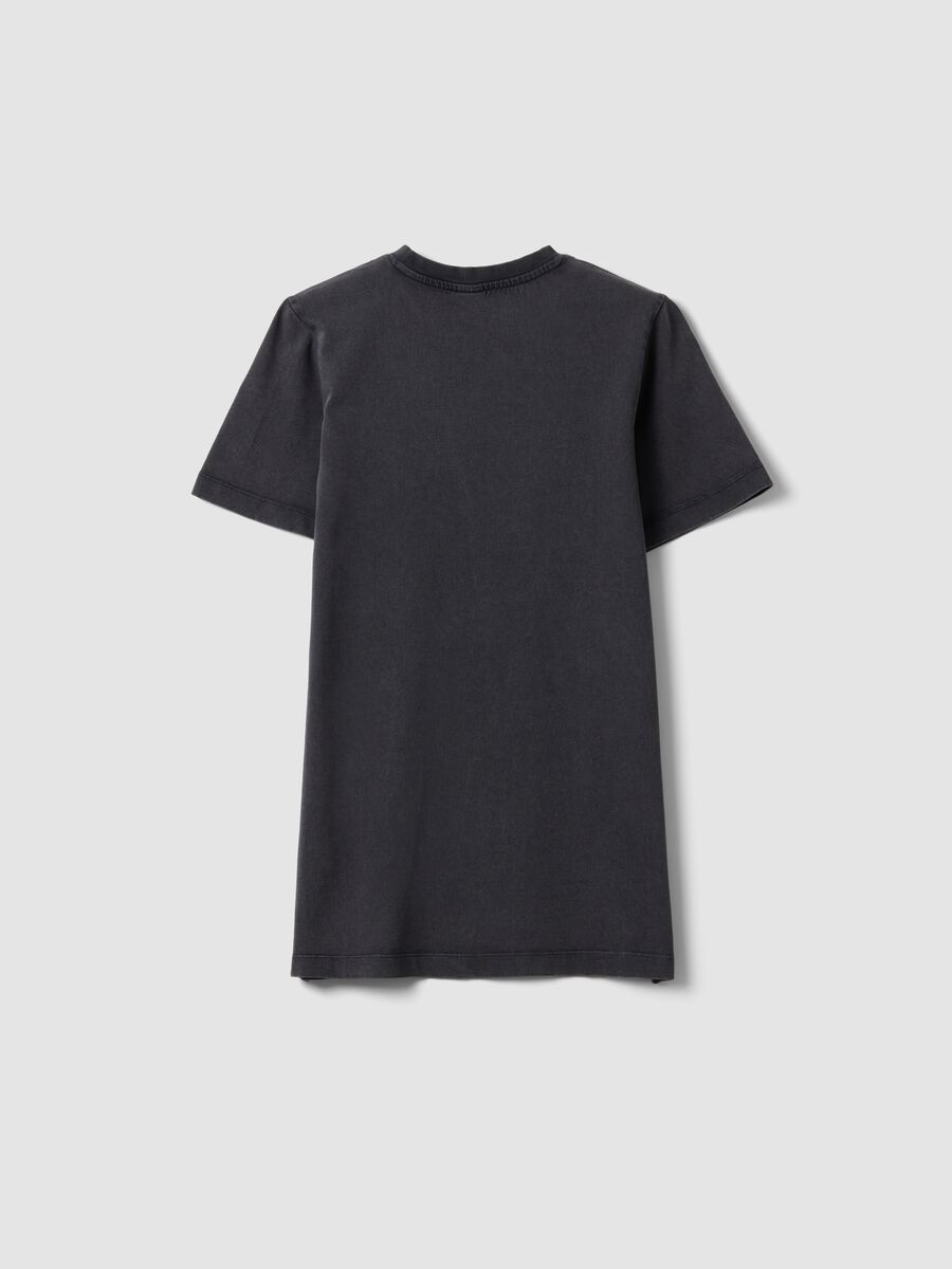 Black pure cotton mini dress with short sleeves_4