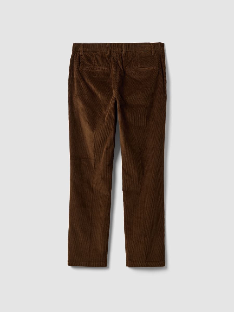Brown regular-fit stretch cotton corduroy chino trousers_6