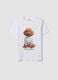 T-shirt branca em jersey de algod&atilde;o puro com estampado de c&atilde;o, corte regular_4