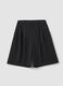 Grey wide-leg stretch viscose Bermuda shorts_4