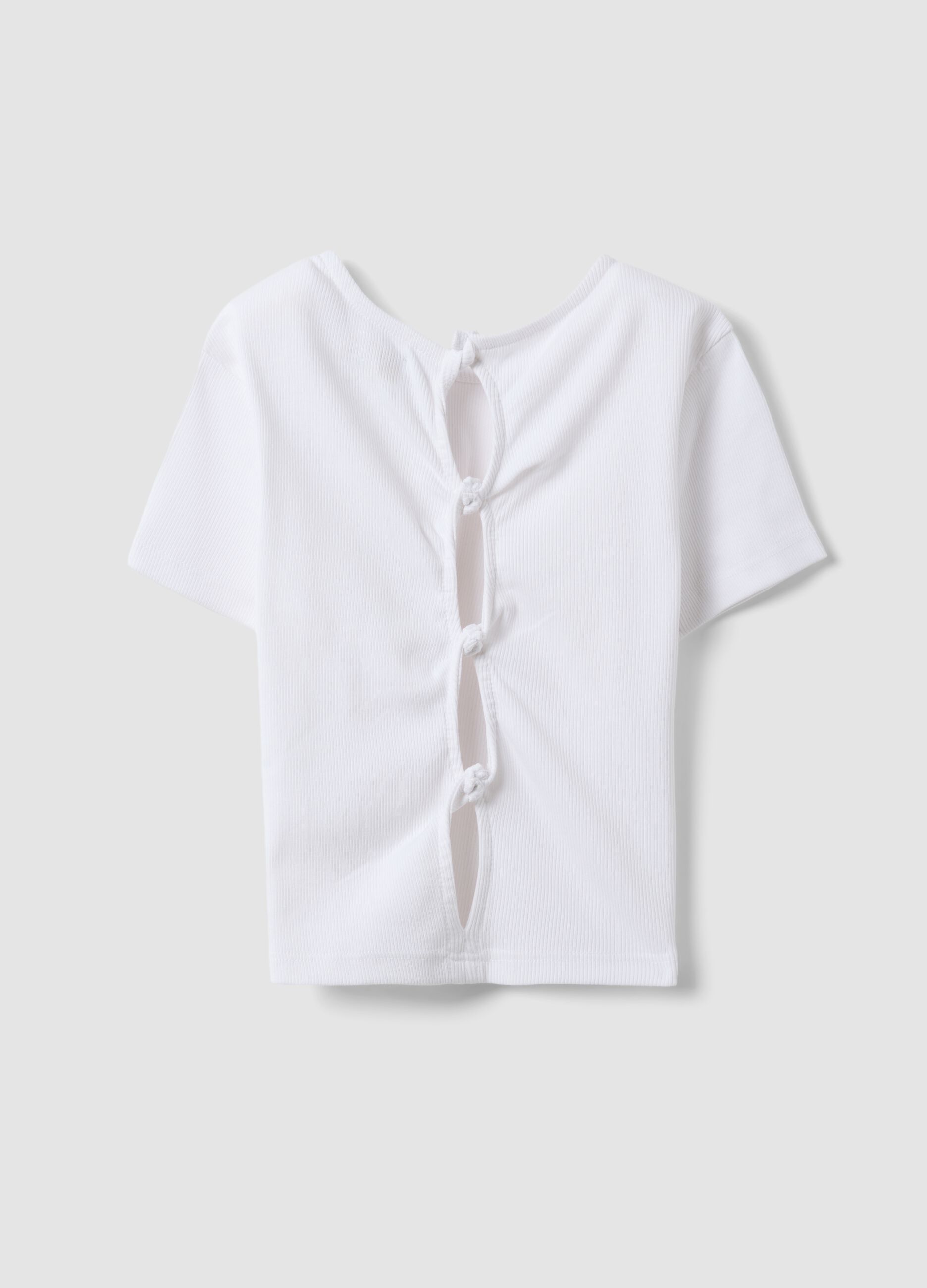 White short-sleeve stretch cotton T-shirt
