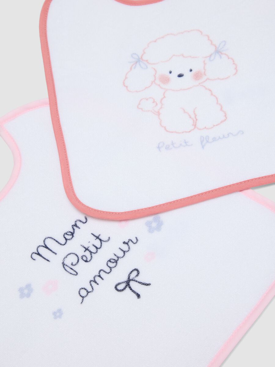3-pack of multicolour organic cotton blend bibs for baby girls_2