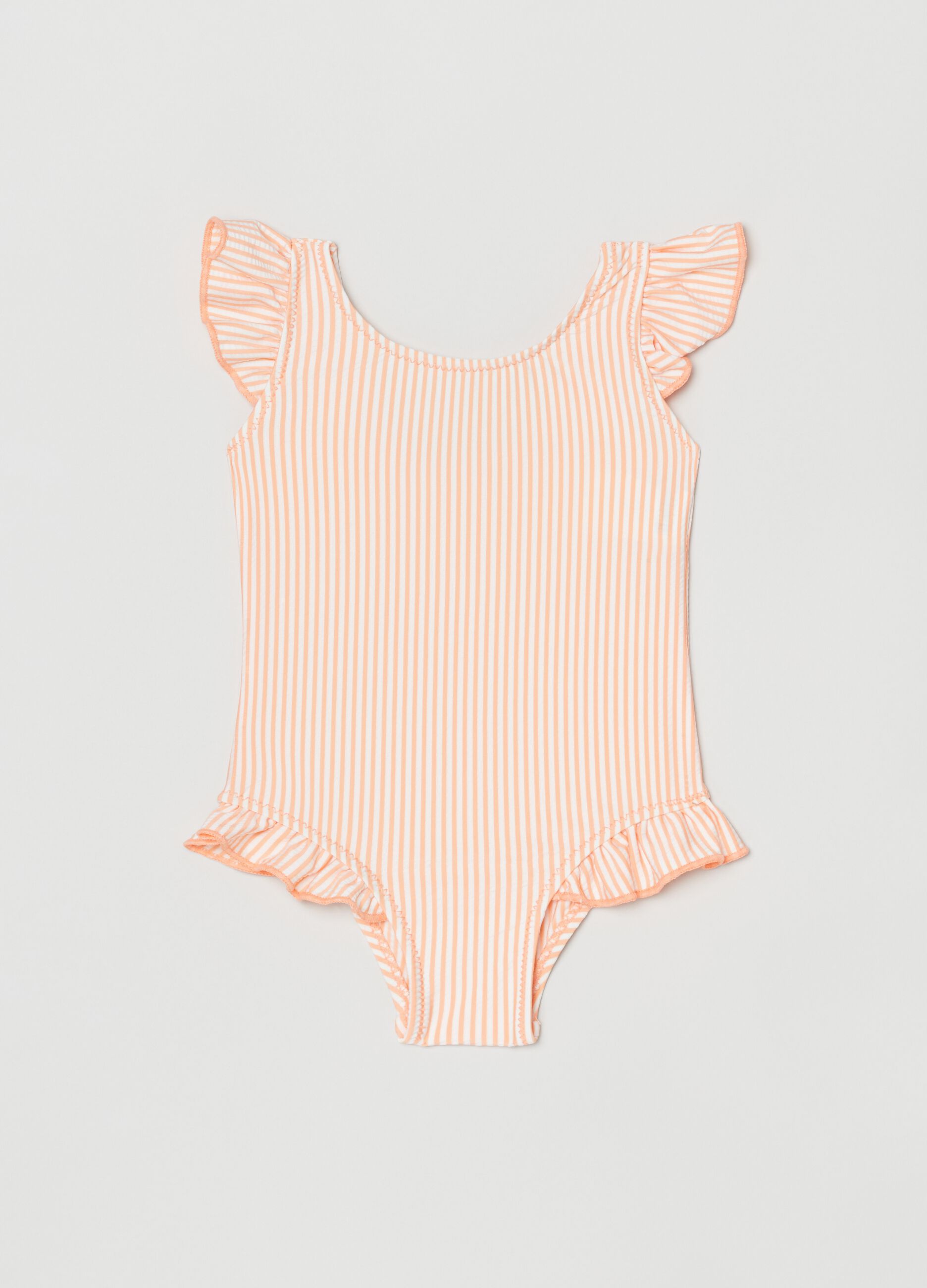 One-piece striped swimsuit