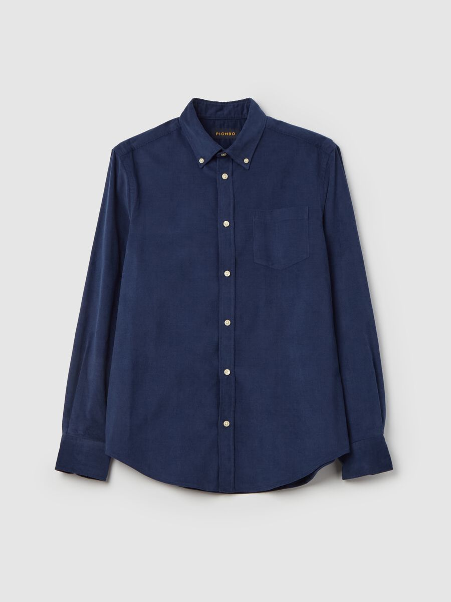 Corduroy shirt with button-down collar_4