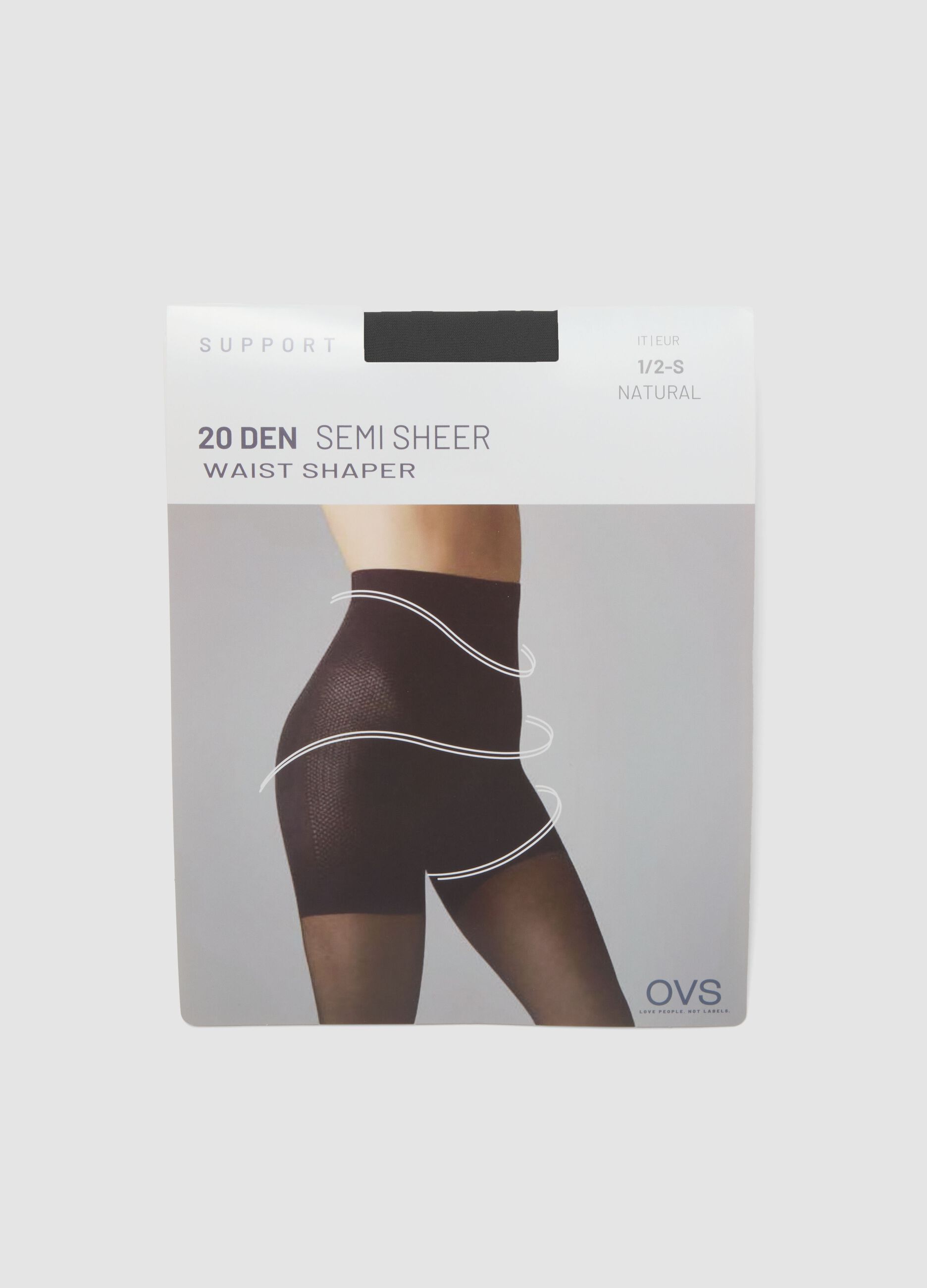 Black semi-sheer stretch tights with shaping effect