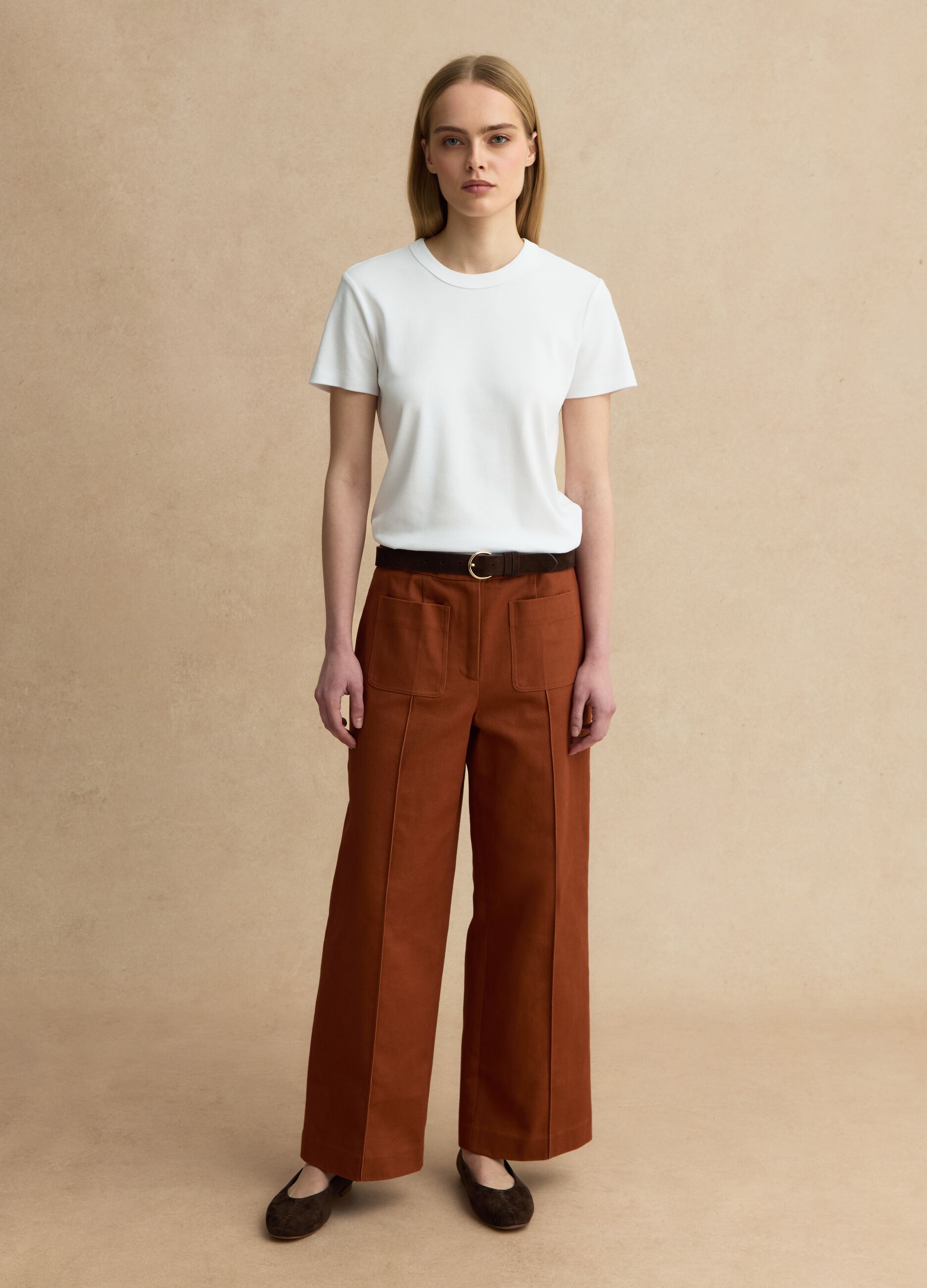 Smeđe hlače od čistog pamuka