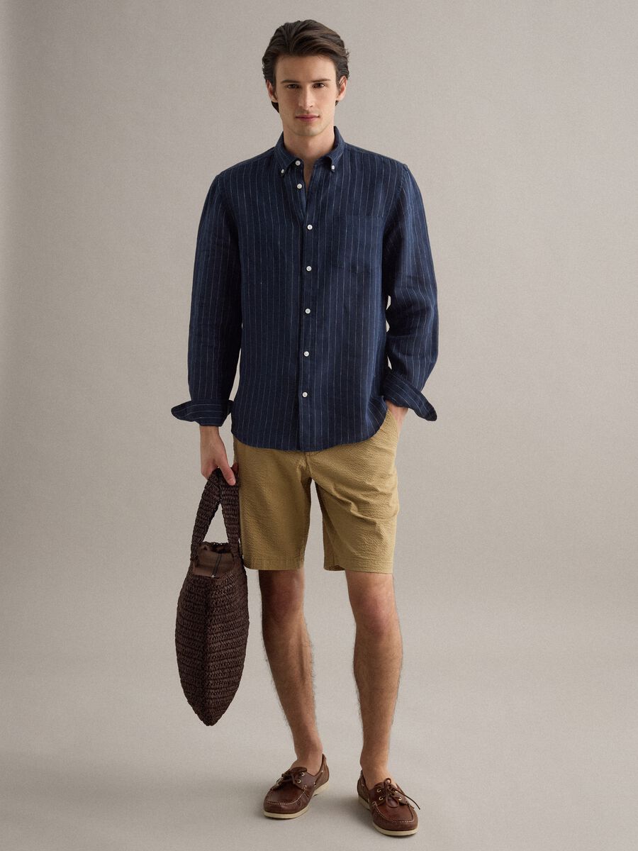 Beige Chino-Shorts aus Stretch-Baumwolle, Regular Fit_0