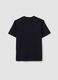 Black relaxed-fit pure cotton T-shirt with embroidered slogan_1