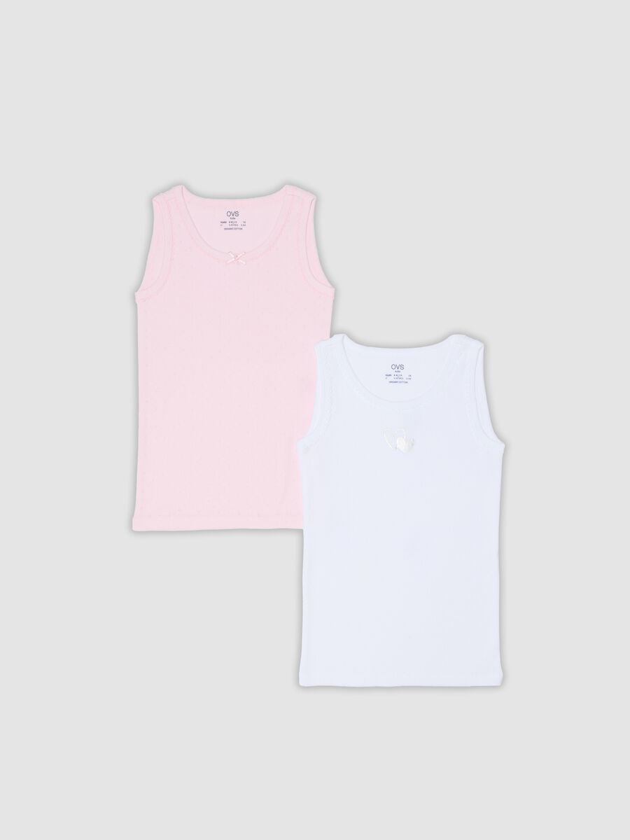 2-pack pink and white organic cotton vests for girls_0