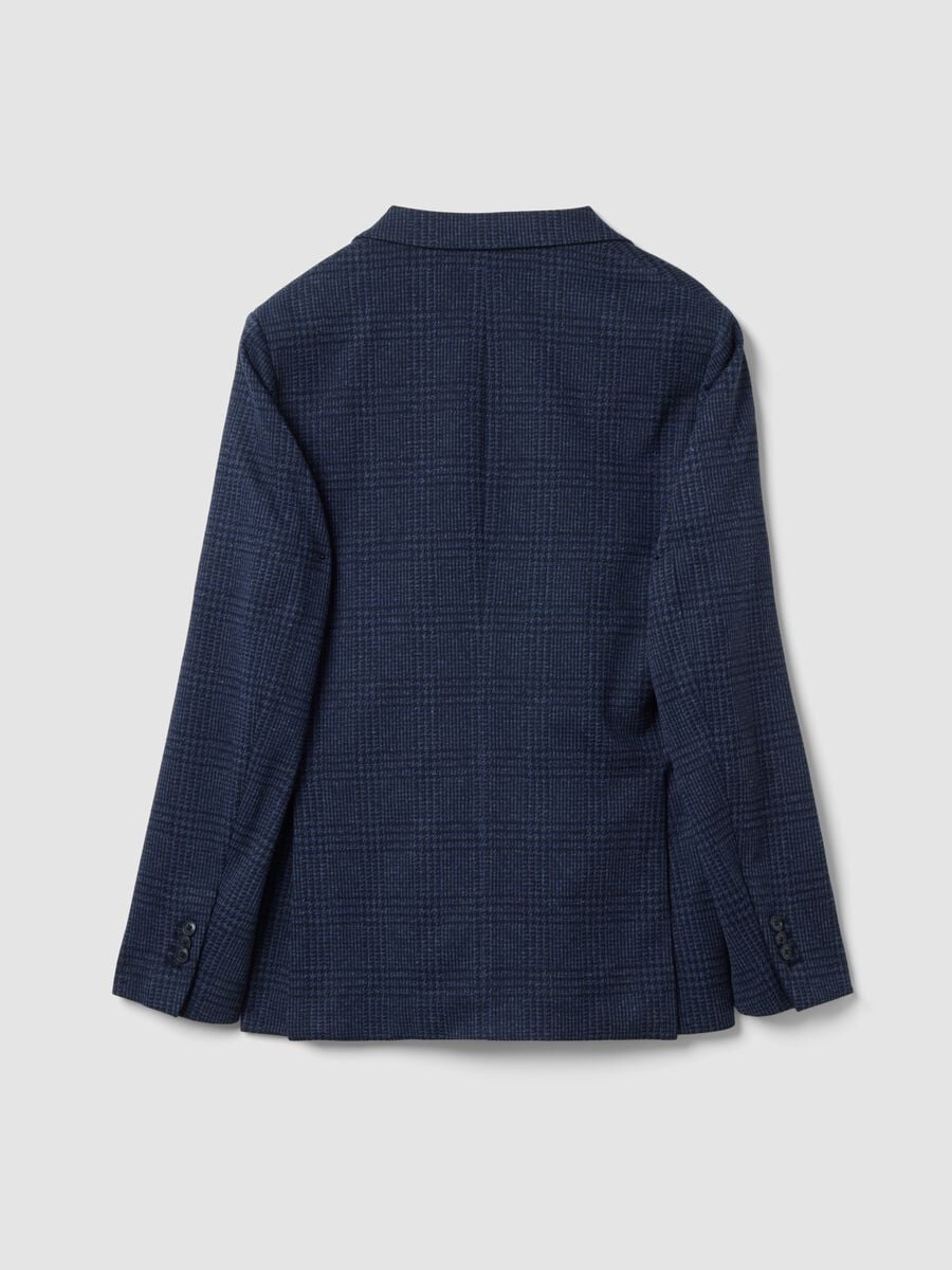Indigo blue lined stretch-fabric blazer, regular fit_2