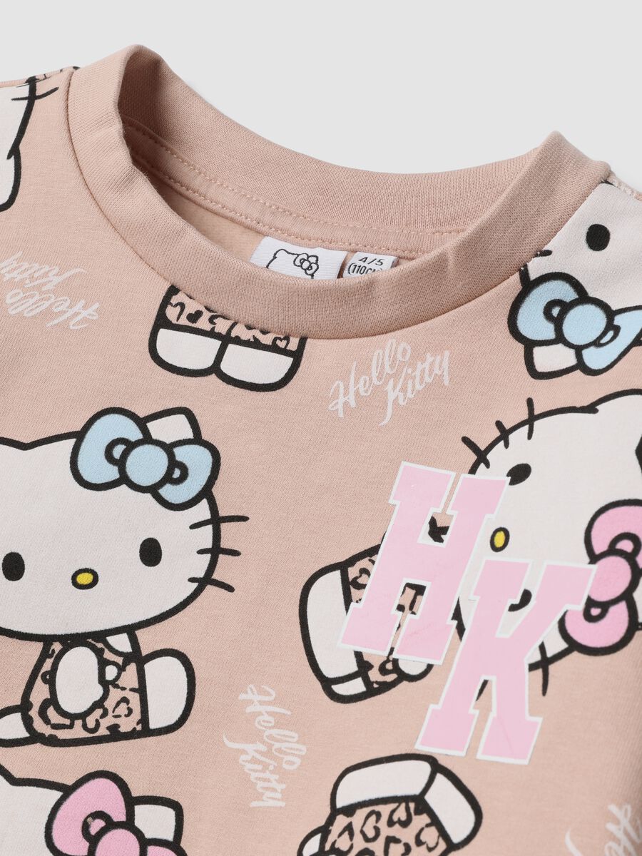 Felpa rosa in cotone elasticizzato con fantasia Hello Kitty per bambina_2