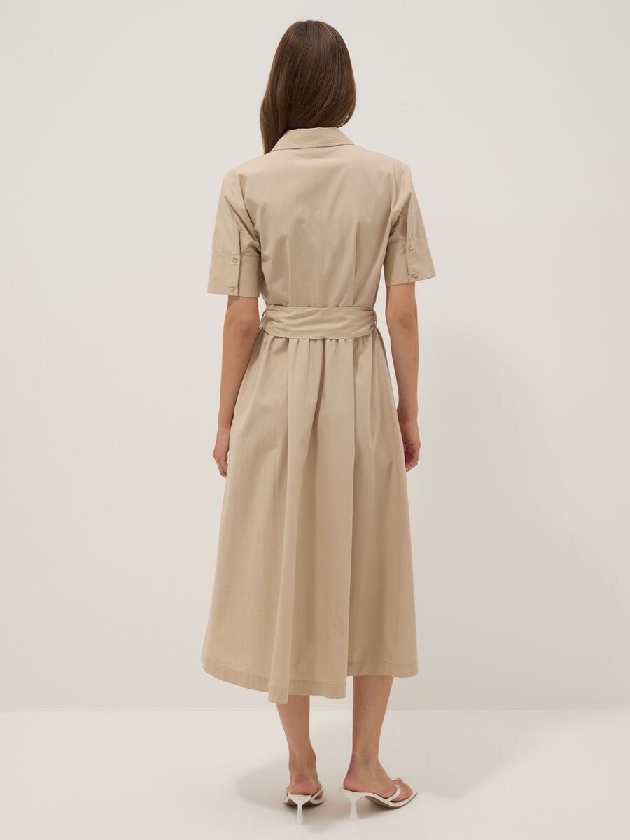 Beige pure cotton shirt dress_3